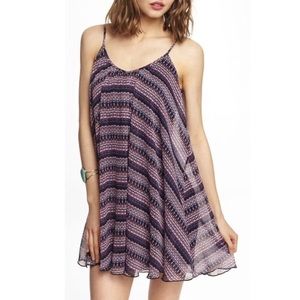Express Chiffon Aztec Print Mini Trapeze Dress
